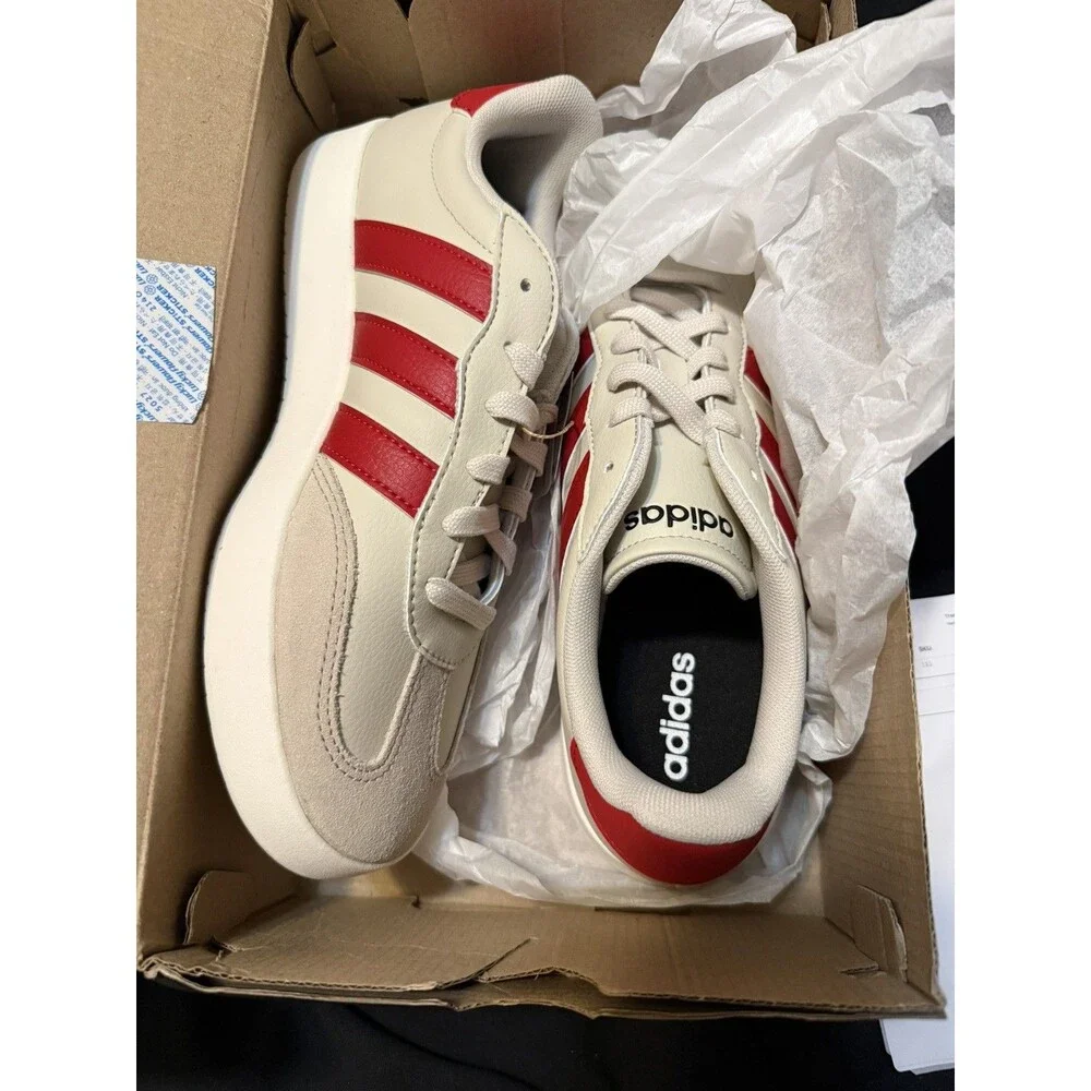 Adidas Barreda JR1319 Cream White Red Men's  7.5